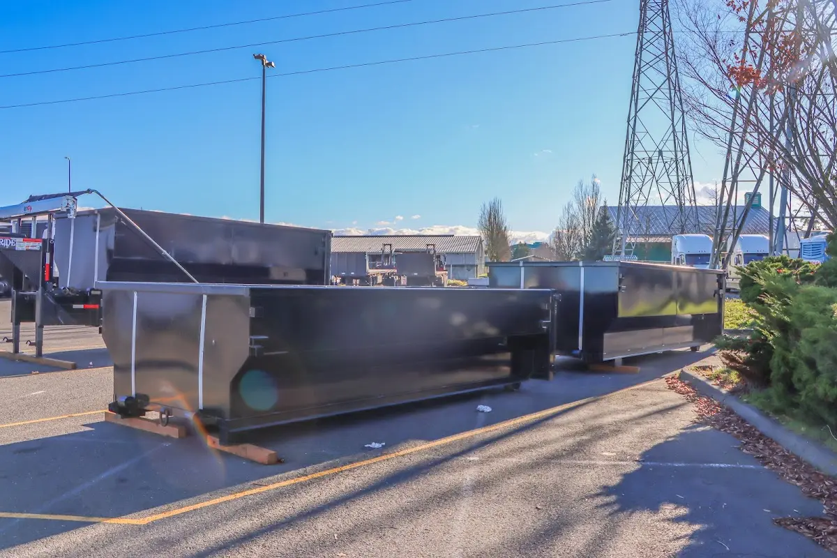 Roll-off dumpster ready for waste disposal at job site for 40 Yard Dumpster Rental in Grosse Pointe Woods